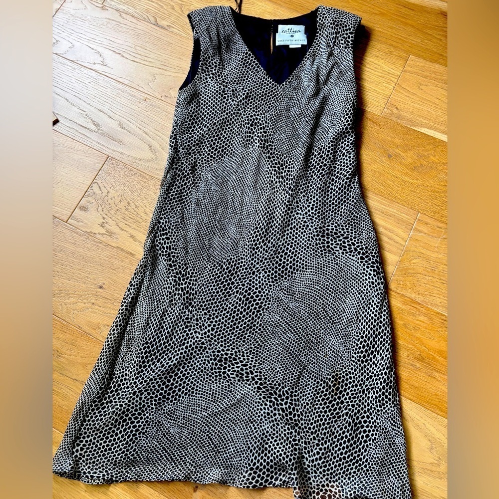 Cattivs saks fith ave 100% silk midi dress womens 8